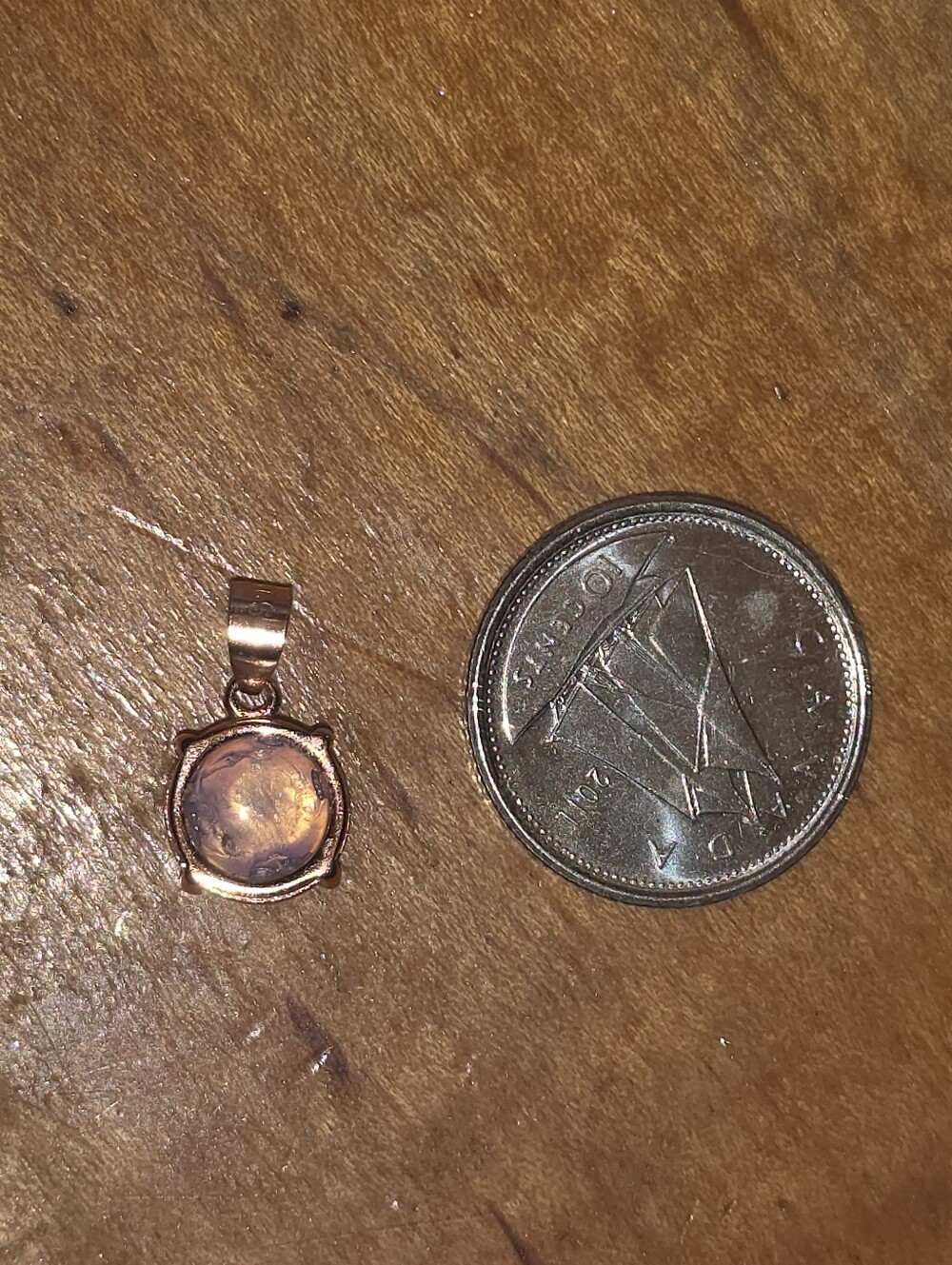 Small Moonstone Pendant In Rose Gold Tone Sterling Silver 925